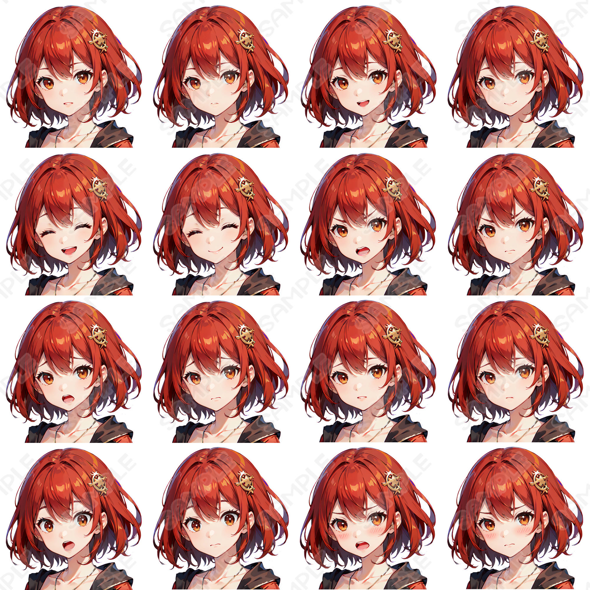 サンプル画像2:【立ち絵素材】 女魔法使い_表情差分16種_服装差分3種(Min) [d_311586]