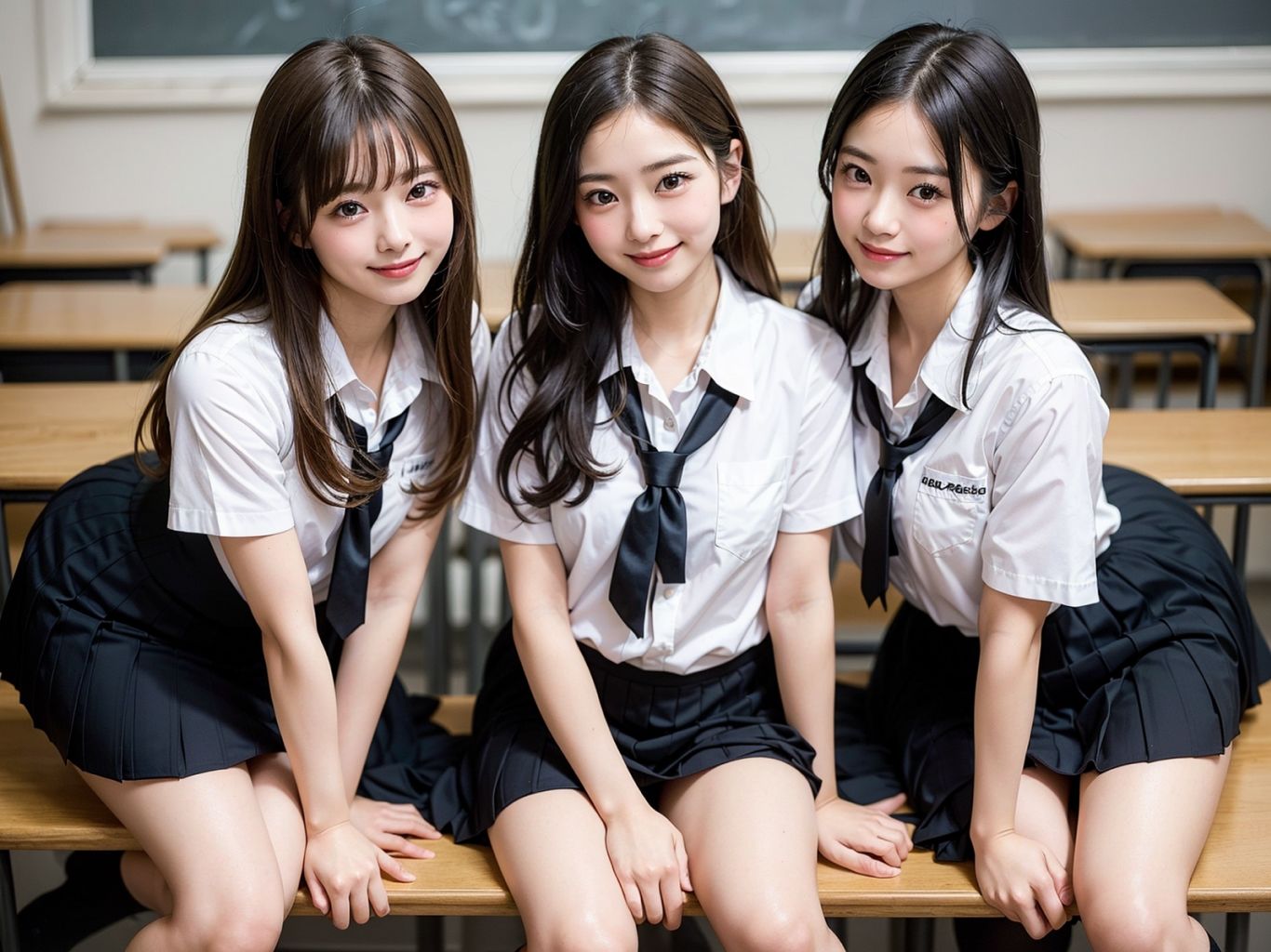 サンプル画像1:制服女子ハーレム4(トープスター) [d_311665]