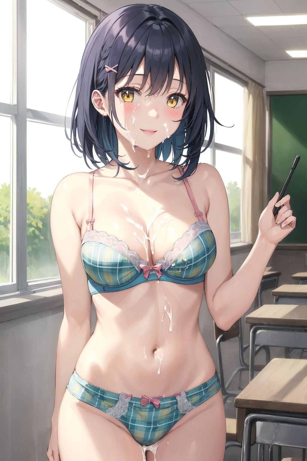 サンプル画像6:［イラスト集］［200枚↑］［時間停止］［ぶっかけ］ 時間停止を使わざるを得ない_清楚系クラスメイト編(ラコーンシティ) [d_311875]