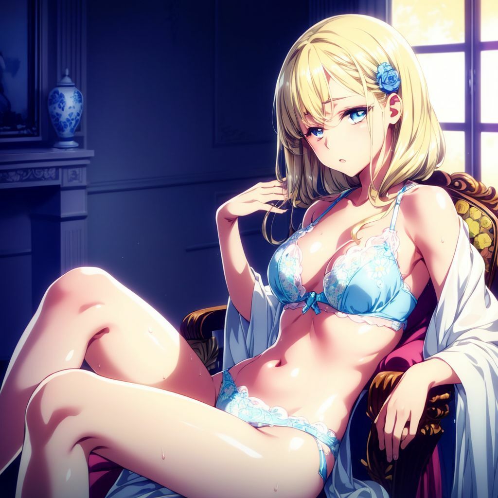 サンプル画像2:金髪クールな下着美少女AIイラスト集※アニメ【400枚】(AIイラスト冒険者) [d_311911]