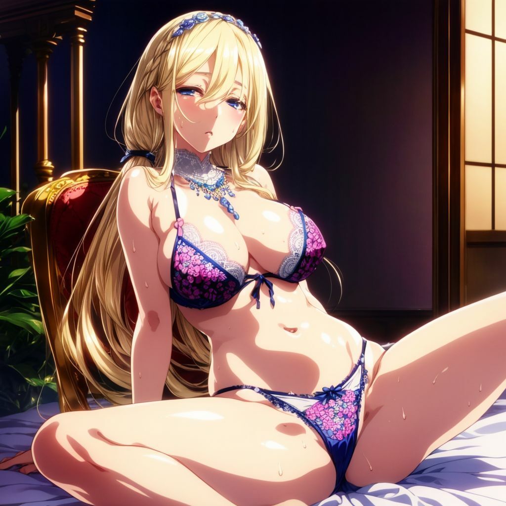 サンプル画像3:金髪クールな下着美少女AIイラスト集※アニメ【400枚】(AIイラスト冒険者) [d_311911]