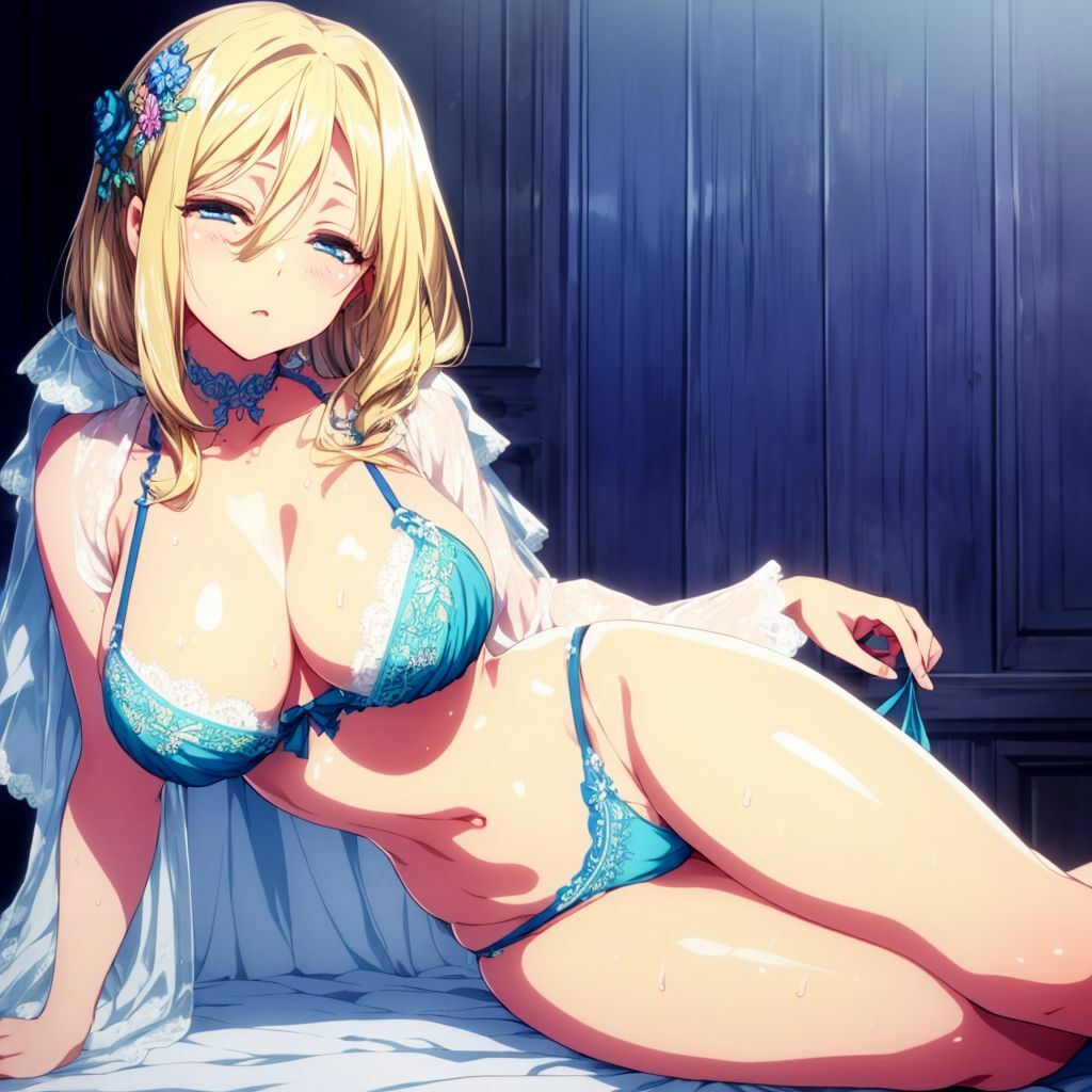 サンプル画像6:金髪クールな下着美少女AIイラスト集※アニメ【400枚】(AIイラスト冒険者) [d_311911]