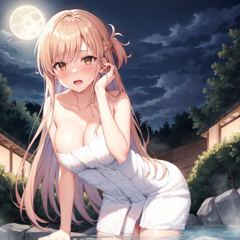 サンプル画像1:ア〇ナと一緒に温泉に入る？(ましゅマロ@AIart) [d_312075]