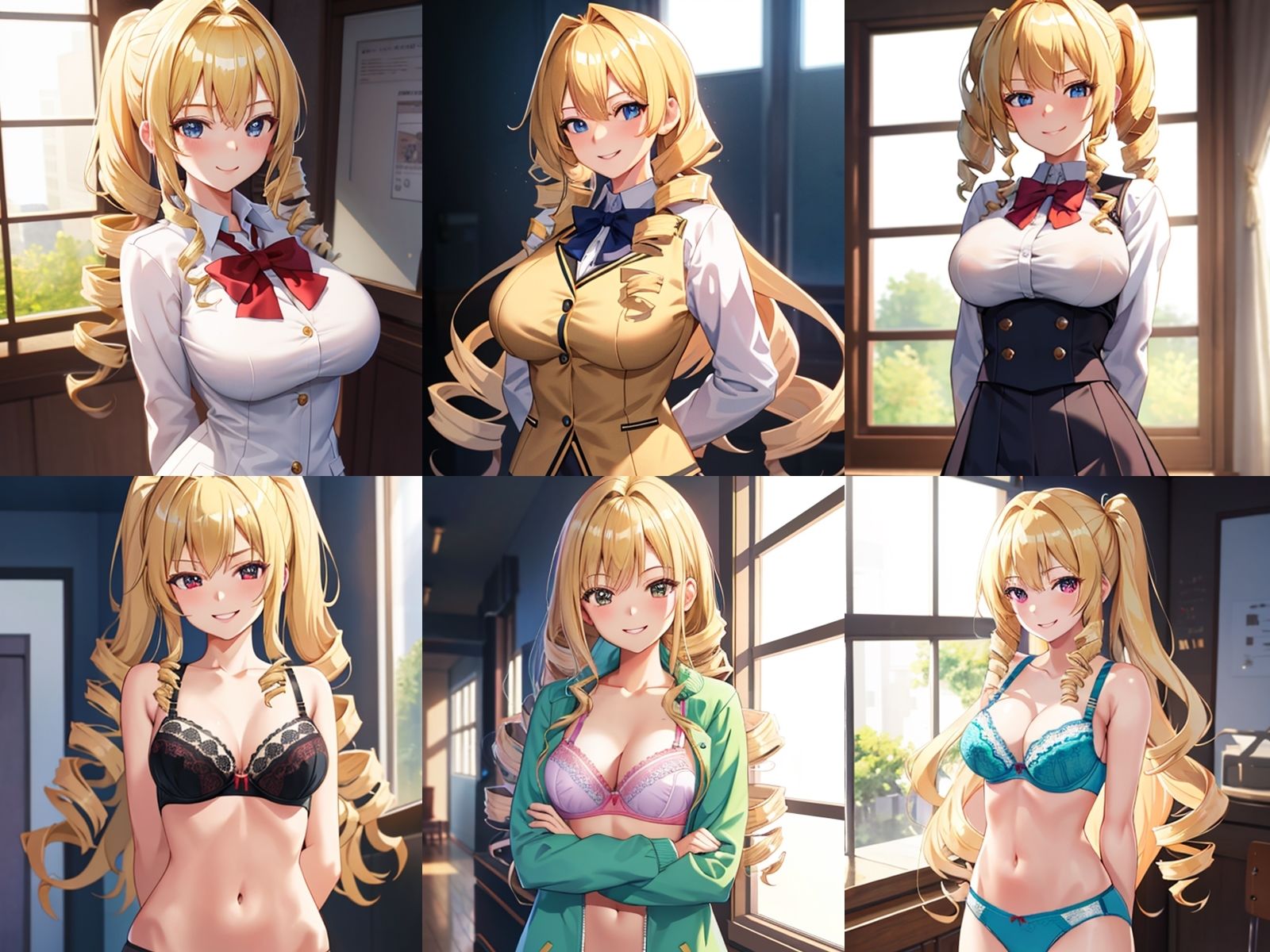 サンプル画像1:お嬢様な金髪縦ロールJKが中出しセックスで孕みボテ腹になるまで(千草屋) [d_312126]