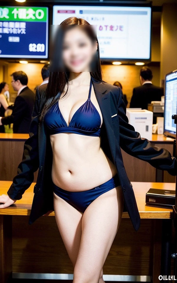 サンプル画像2:熟女CA まさかの空港で極小ビキニ撮影会(変態仮面) [d_312329]