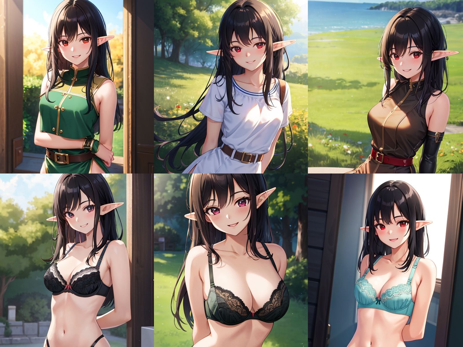 サンプル画像1:清楚な黒髪エルフが中出しセックスで孕みボテ腹になるまで(千草屋) [d_312388]