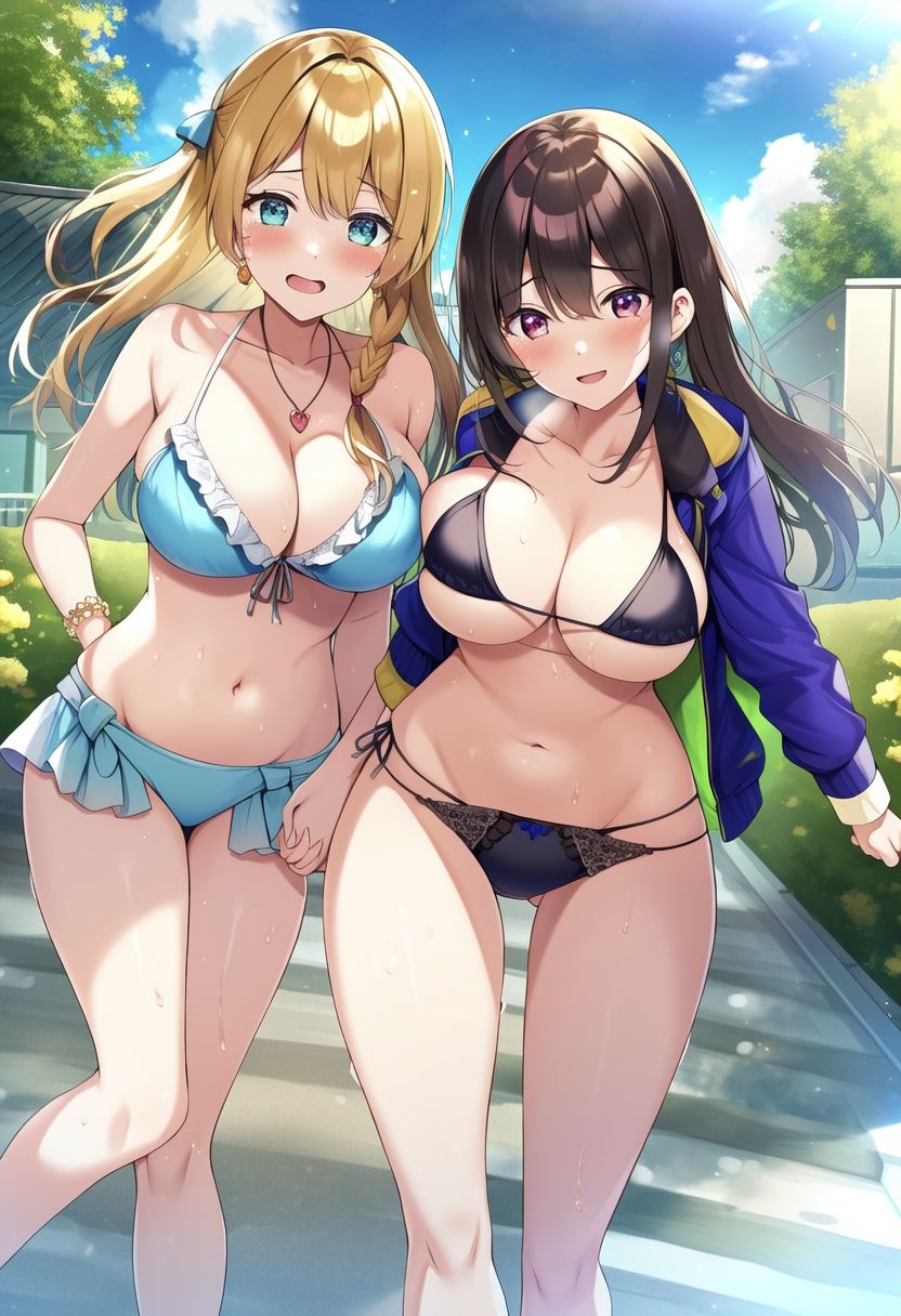 サンプル画像2:百合の美女たちがいちゃいちゃしてる日常イラスト集200枚（舐め合い・デート・制服・クリスマス）(絵師たか) [d_312445]