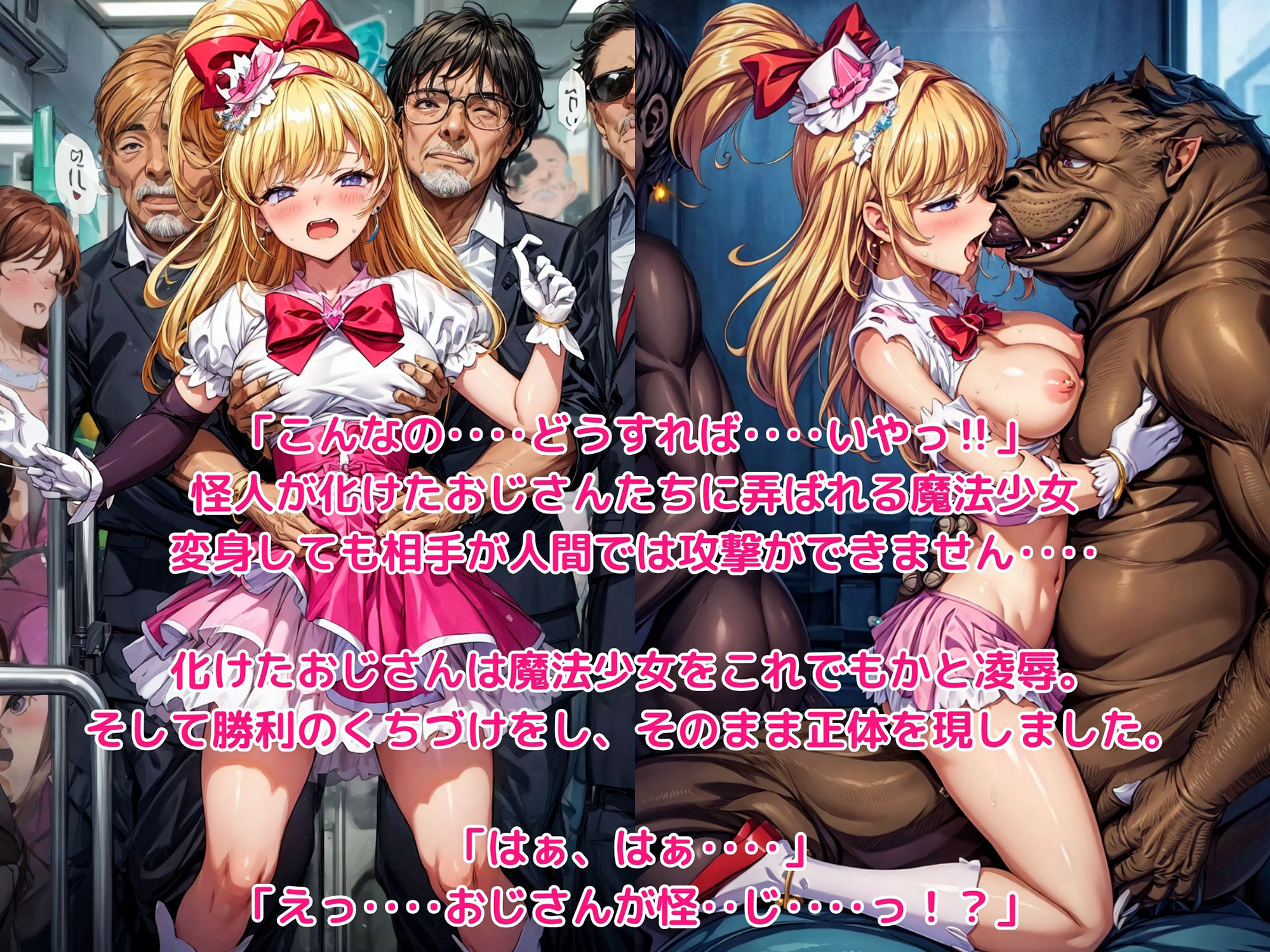 サンプル画像2:怪人痴●車両 -二両目- 起こることのなかった魔法の奇跡(絵心あいのAI生成アトリエ) [d_312518]