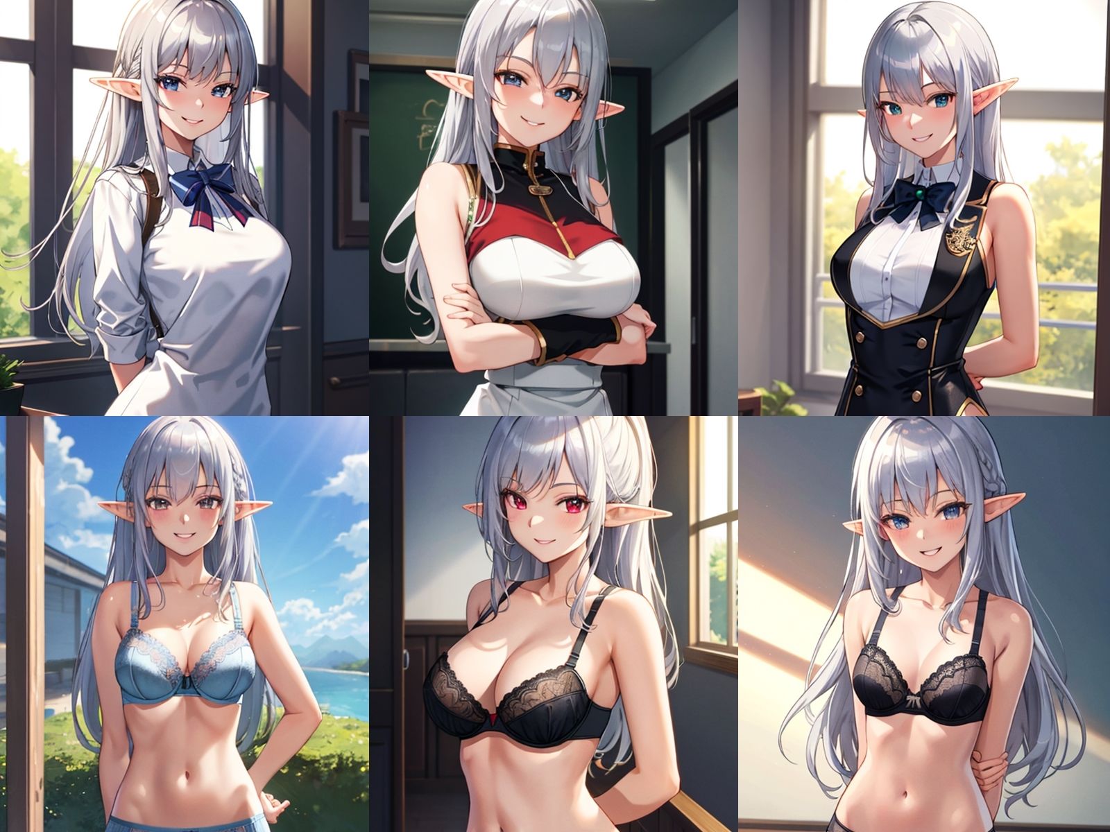 サンプル画像1:クールな銀髪エルフが中出しセックスで孕みボテ腹になるまで(千草屋) [d_312625]