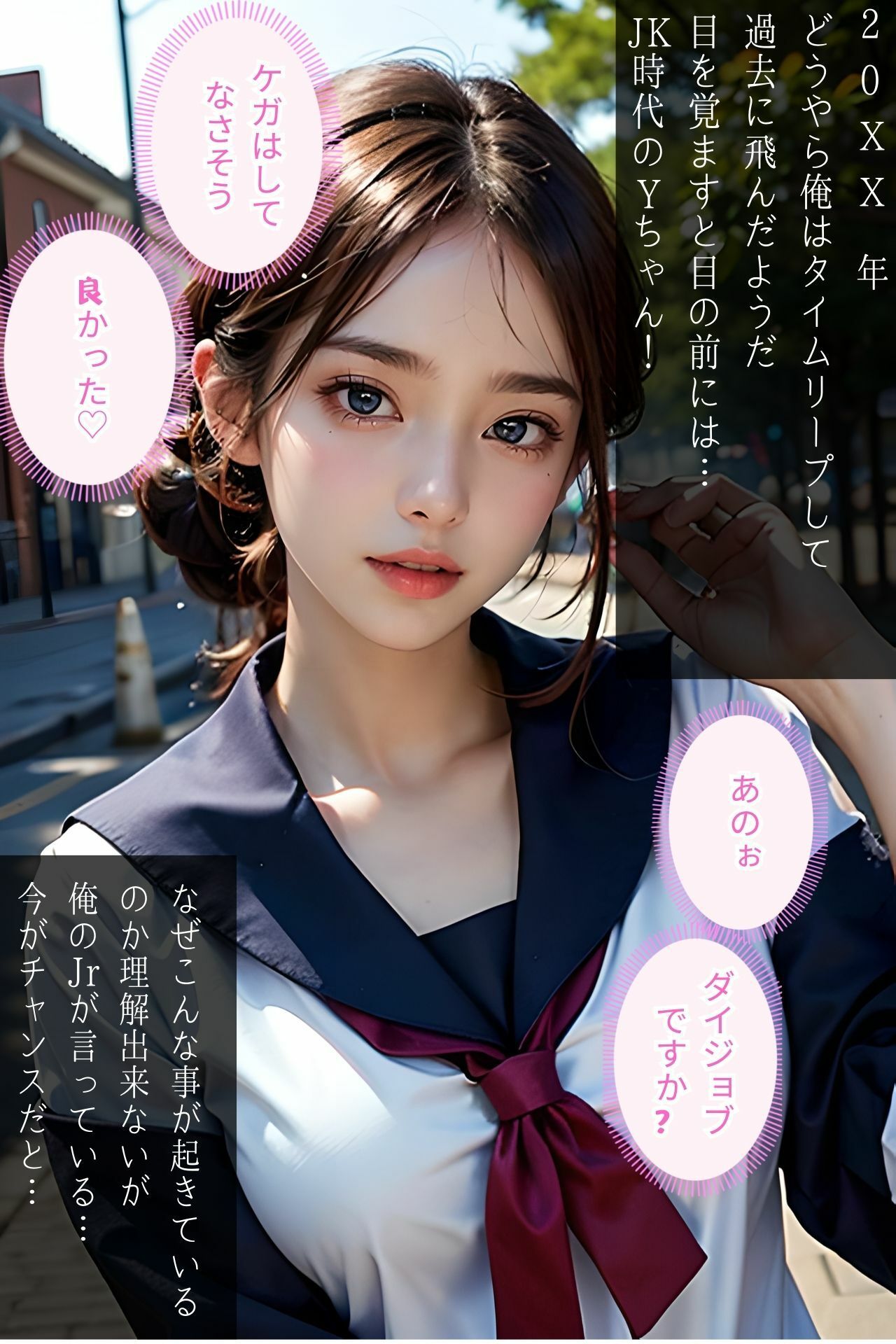 サンプル画像1:【JK特化シリーズ】1000年に1人の地下アイドルYちゃんのJK時代にタイムリープしてヤれ！！(AIアイランド) [d_312659]