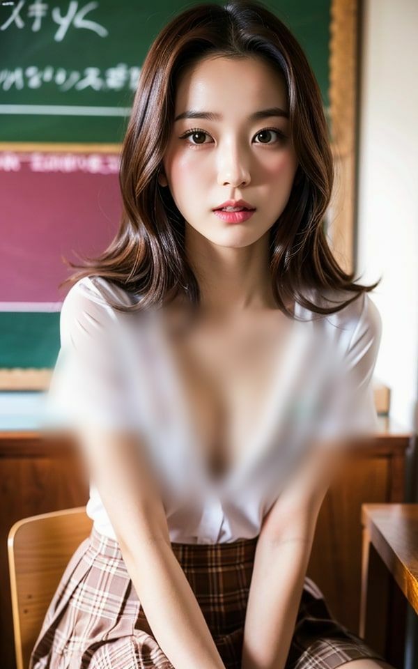 サンプル画像4:ノーブラ制服女子特集(立ち上がれAI戦士) [d_313046]