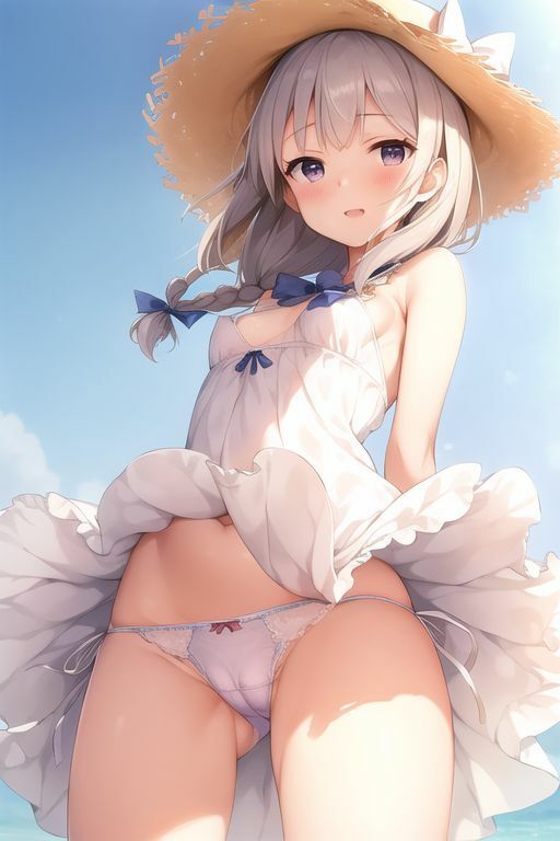 サンプル画像2:やりすぎ縁結び_ワンピース少女はパンチラ放題(AI幻想庭園) [d_313048]