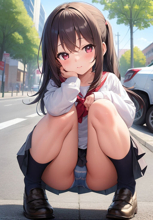 サンプル画像2:ロリっ娘 ストリートスナップ 〜しゃがみパンチラ〜(atilol) [d_313117]