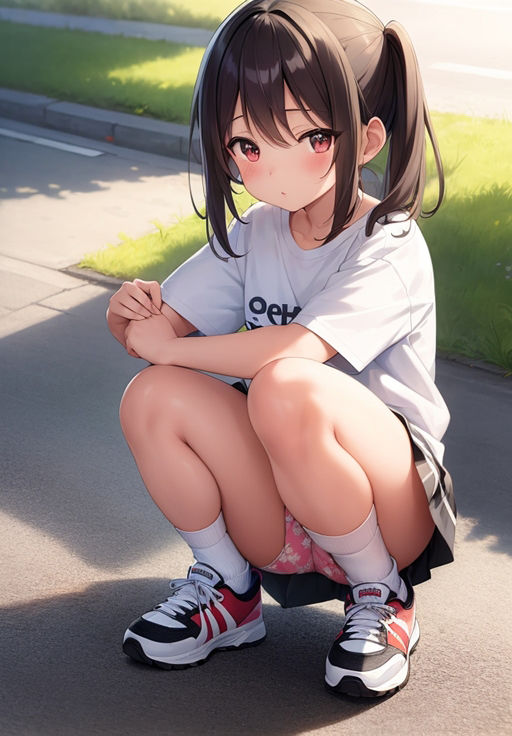 サンプル画像4:ロリっ娘 ストリートスナップ 〜しゃがみパンチラ〜(atilol) [d_313117]