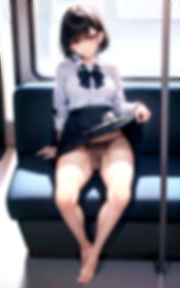 サンプル画像1:向かいに座ったあの子がパンチラ 処女・制服(妄想サークルlabo) [d_313147]