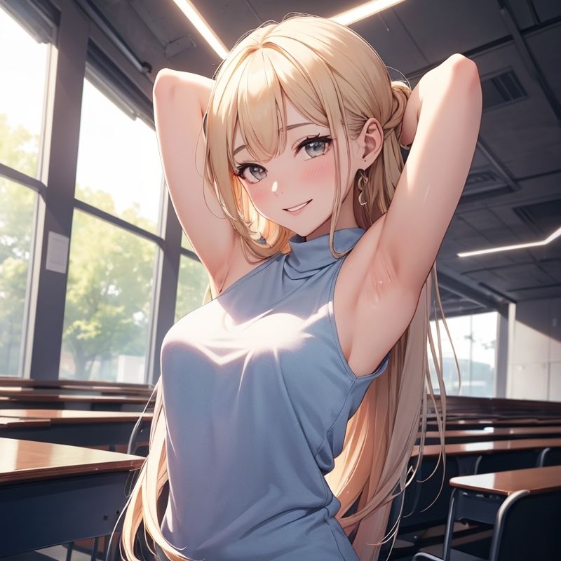 サンプル画像1:腋を見られてるだけでイッちゃう大学生(BMさん) [d_313180]