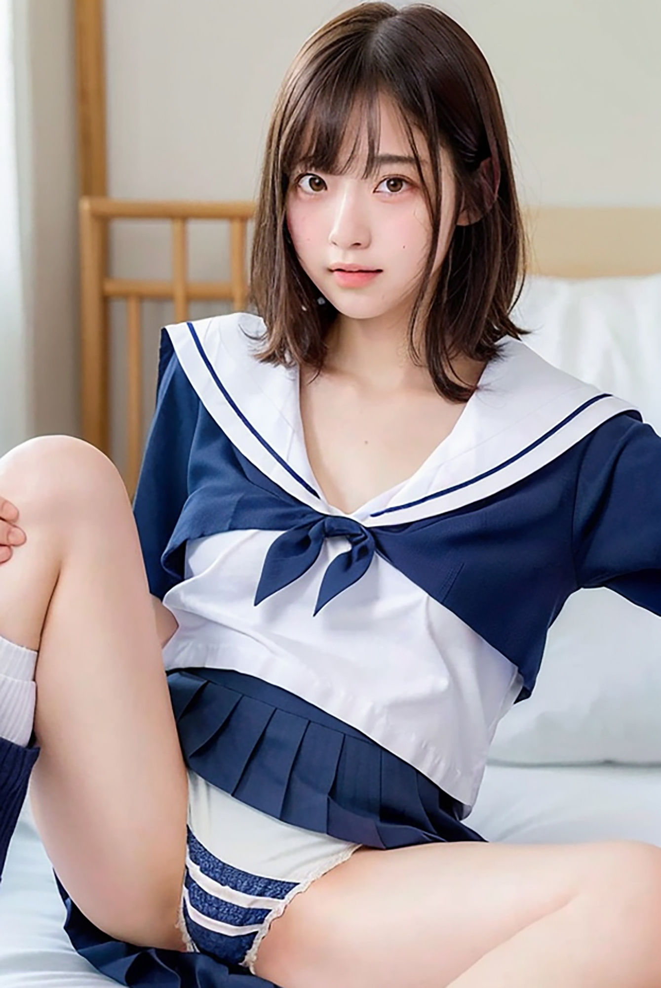 サンプル画像1:放課後にセーラー服の中身をコッソリ見せてくれる(妄想グラビア出版) [d_313284]