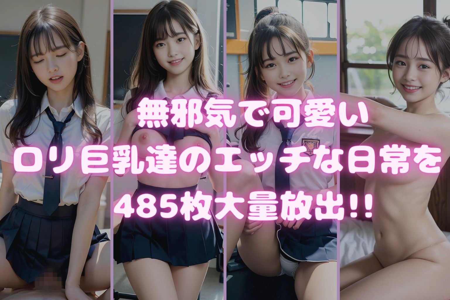 サンプル画像1:【高画質485枚】ロリ巨乳大全(女子○生AI画像) [d_313309]