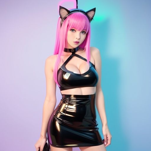 サンプル画像3:猫耳サイバーゴスの仮想地下アイドル達（セリフなし AI画像集）(シックススイートナイン) [d_313339]