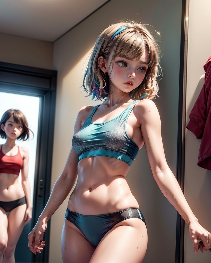 サンプル画像2:ロッカールームで着替え2(白熊兎) [d_313354]