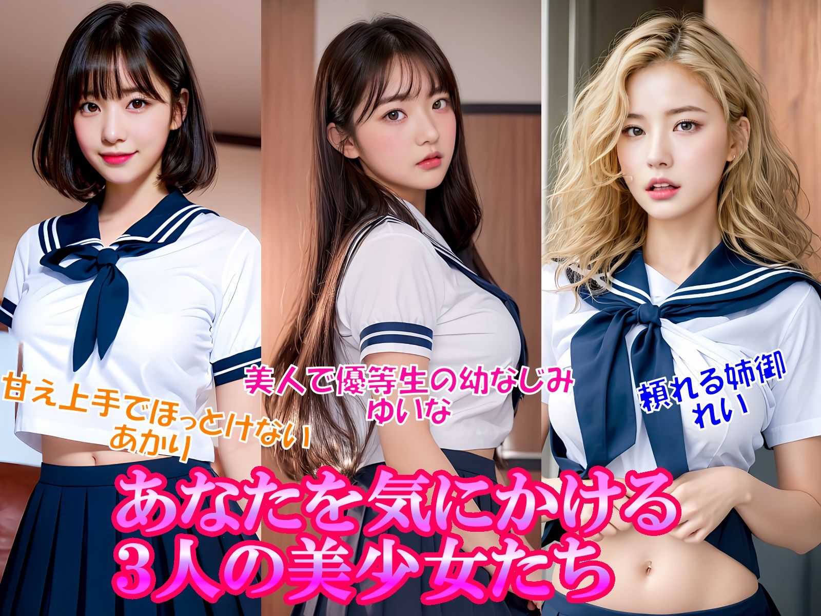 サンプル画像3:JK3人娘ねぇ、わたしと恋しよ(セカンドぺんぎん) [d_313456]