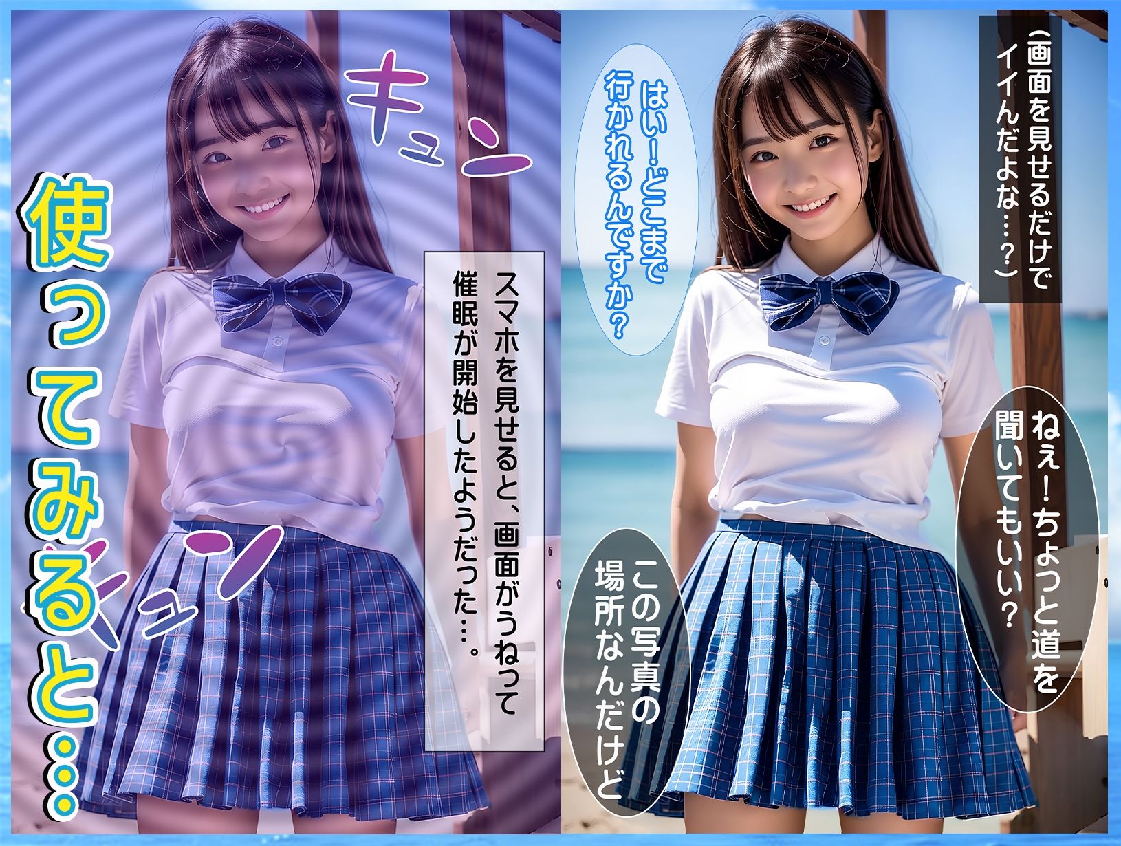 サンプル画像2:催●ヌーディストビーチ(AI娘。) [d_313623]