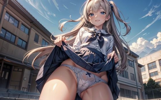 サンプル画像4:JKにお願いしてパンツを見せてもらった 〜笑顔編〜 Part1(豊満おねえさん) [d_313740]