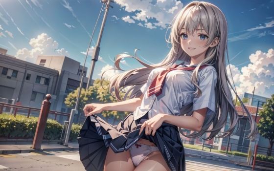 サンプル画像5:JKにお願いしてパンツを見せてもらった 〜笑顔編〜 Part1(豊満おねえさん) [d_313740]