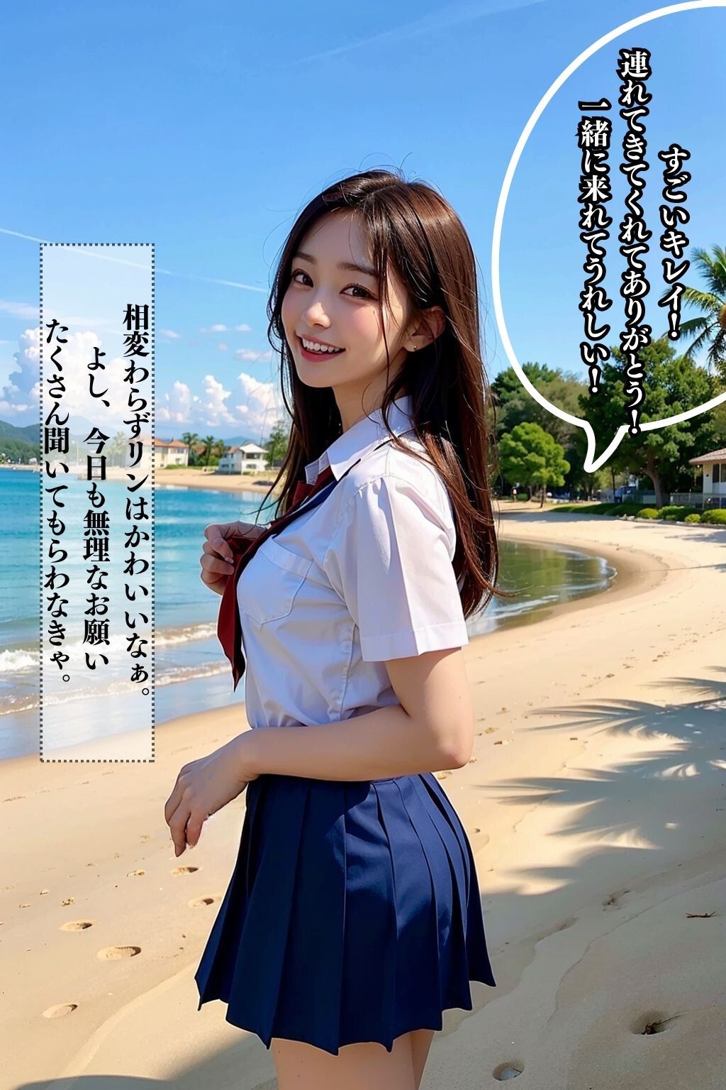 サンプル画像2:女子校生の彼女と秘密のデート ビーチサイド編(AIベル) [d_313772]