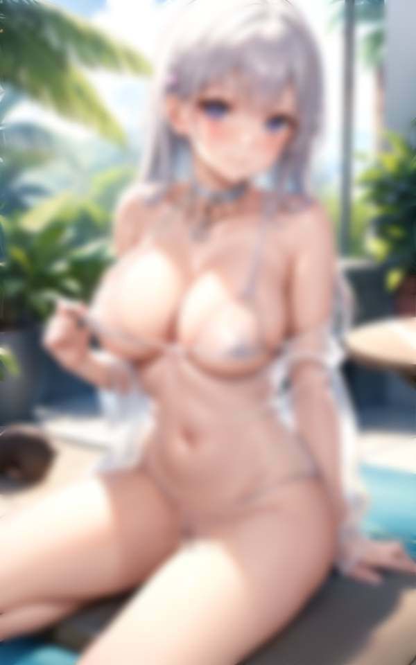 サンプル画像2:恥ずかしがる美女にスケスケマイクロビキニ着せてみた(妄想サークルlabo) [d_313784]