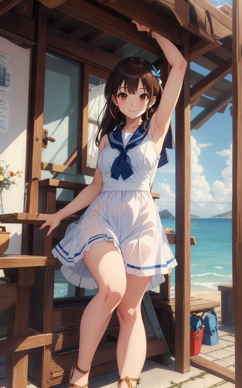 サンプル画像1:制服の似合う美少女〜AI美少女イラスト〜(くりきんとん) [d_313791]