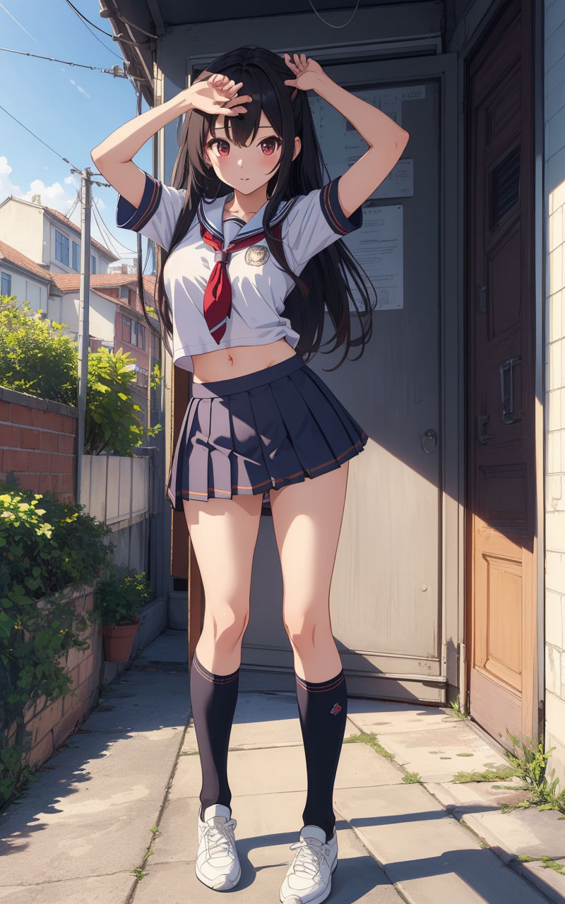 サンプル画像4:制服の似合う美少女〜AI美少女イラスト〜(くりきんとん) [d_313791]