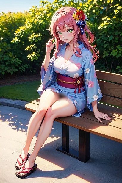 サンプル画像1:浴衣で座ってパンチラ(D.P.H.) [d_313847]