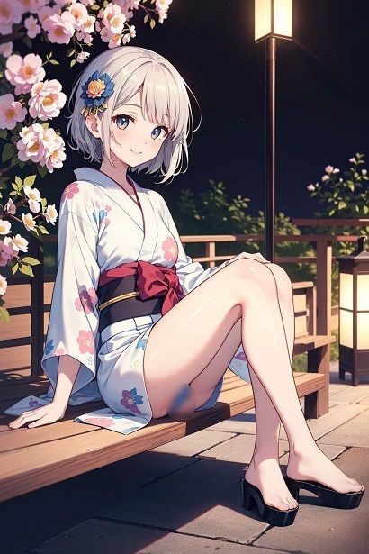 サンプル画像2:浴衣で座ってパンチラ(D.P.H.) [d_313847]