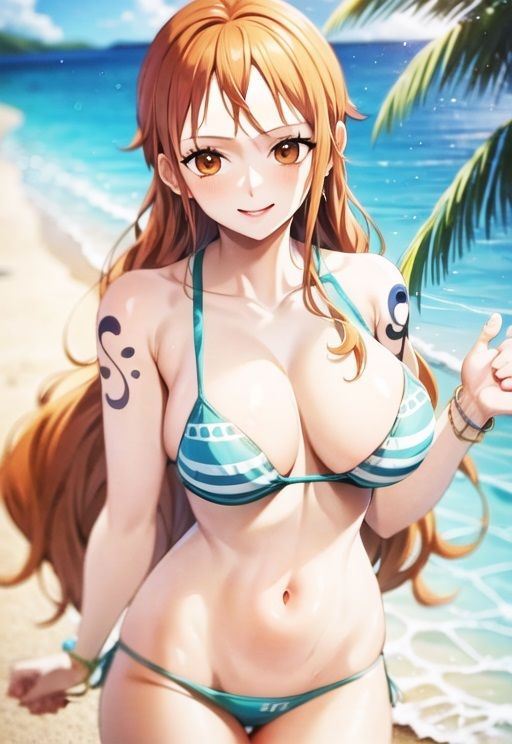 サンプル画像1:ナミのビーチSEX ハメ撮りイラスト集(ライトフィニッシュ) [d_313875]