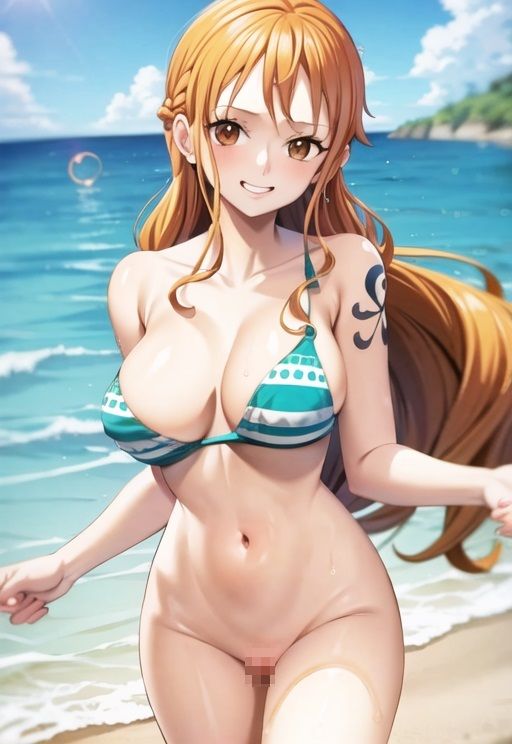 サンプル画像2:ナミのビーチSEX ハメ撮りイラスト集(ライトフィニッシュ) [d_313875]