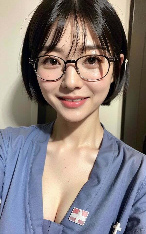 サンプル画像2:萌え萌え【貧乳眼鏡】看護師〜そろそろ休憩の時間〜(シェルシボロケンロー) [d_313938]