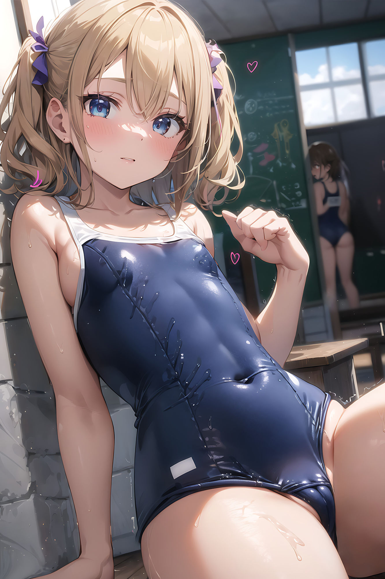 サンプル画像1:スク水×美少女(aiもちち) [d_314176]