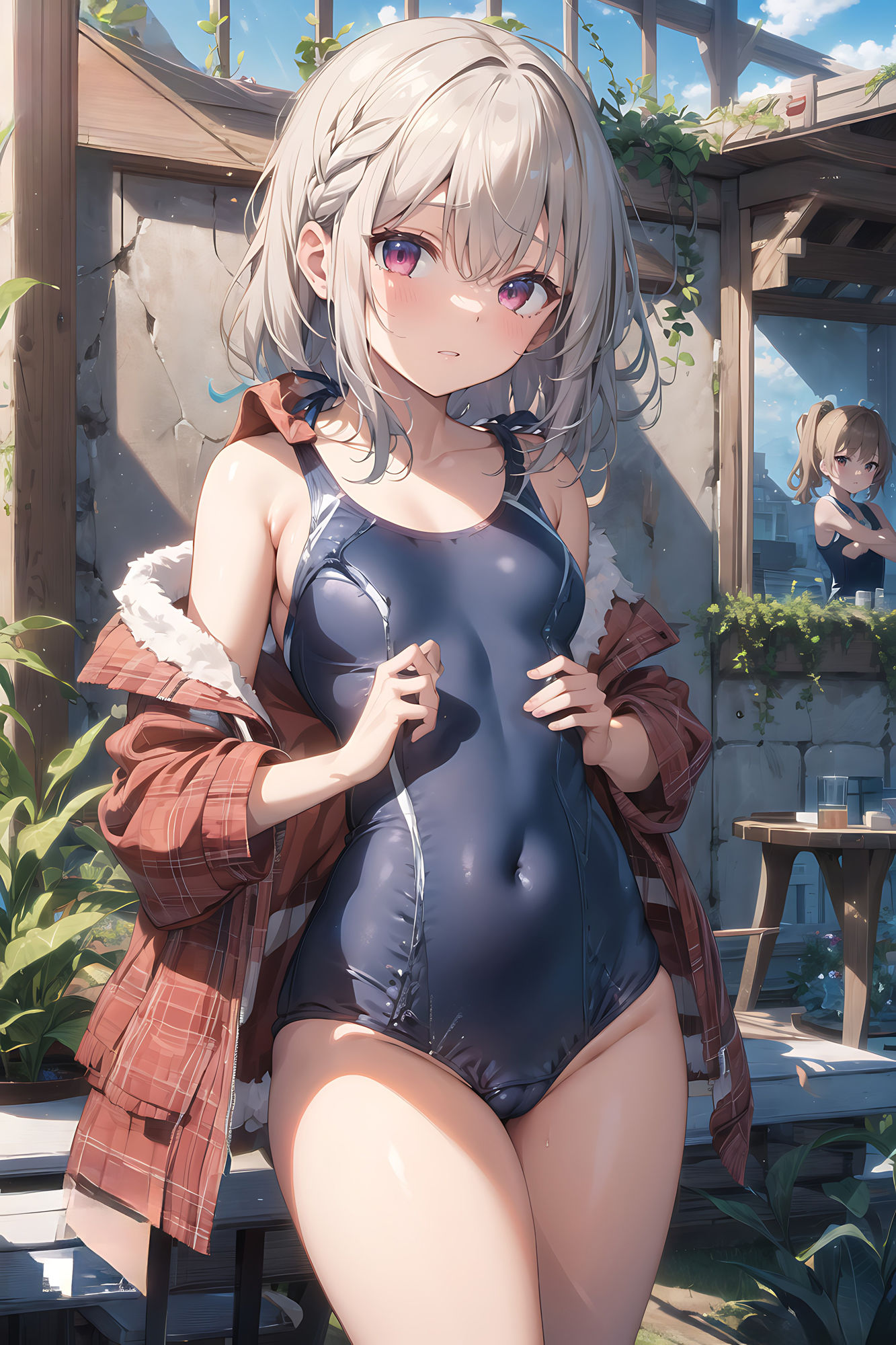 サンプル画像2:スク水×美少女(aiもちち) [d_314176]