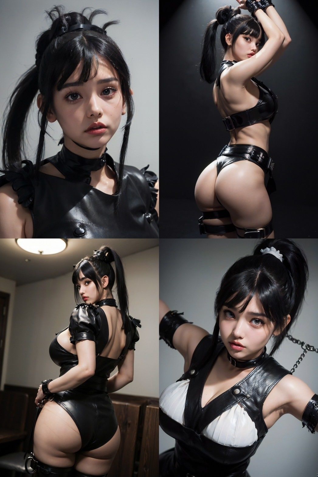 サンプル画像1:ボンデージ写真館 黒髪ポニテ編(AIグラビア出版「AI DOOLs」) [d_314316]