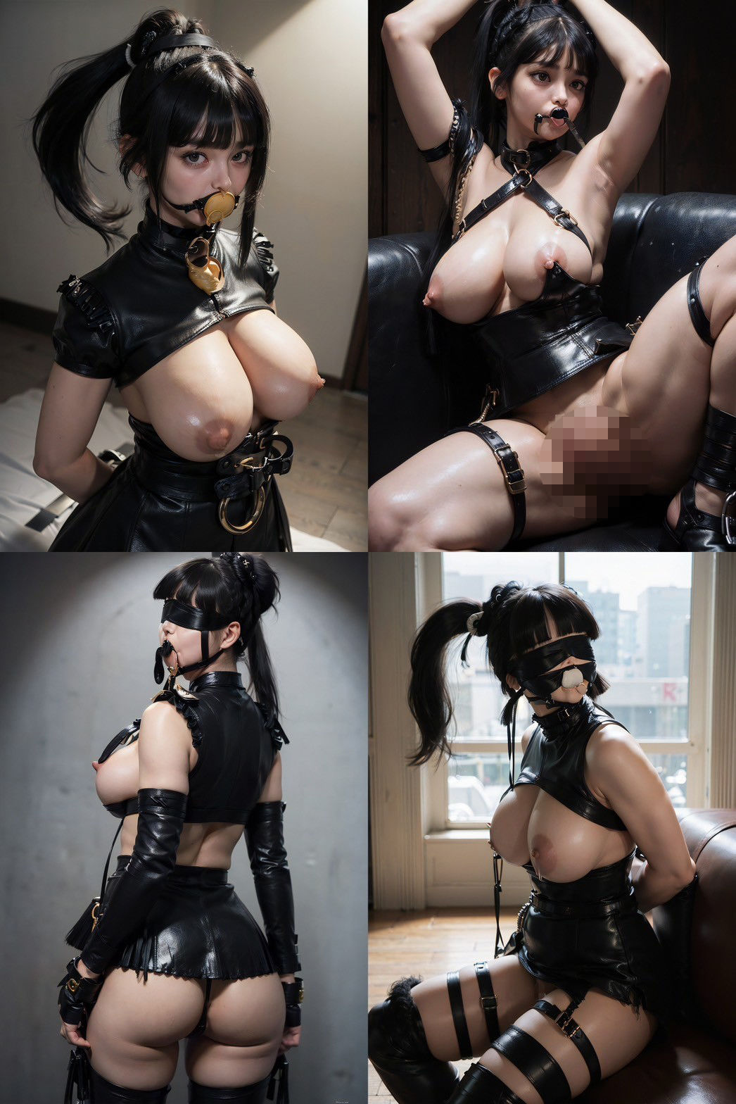 サンプル画像6:ボンデージ写真館 黒髪ポニテ編(AIグラビア出版「AI DOOLs」) [d_314316]