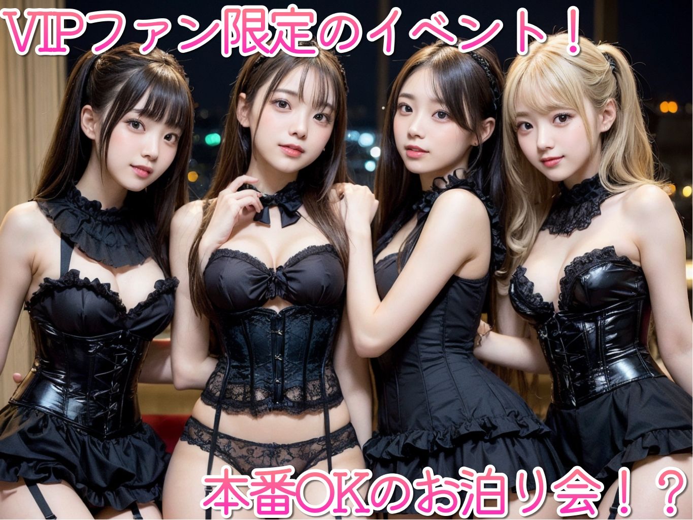 サンプル画像1:アイドルハーレム♪ VIPファン限定中出しお泊り会♪(じぇんとる) [d_314567]