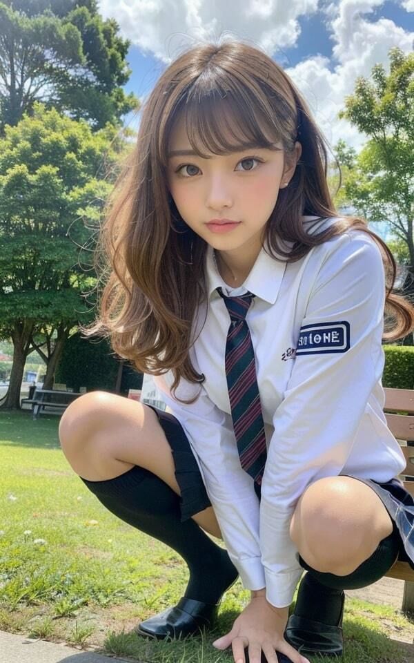 サンプル画像3:ギャルJK しゃがんでお股丸見え集(雨のち晴れルヤ) [d_314734]