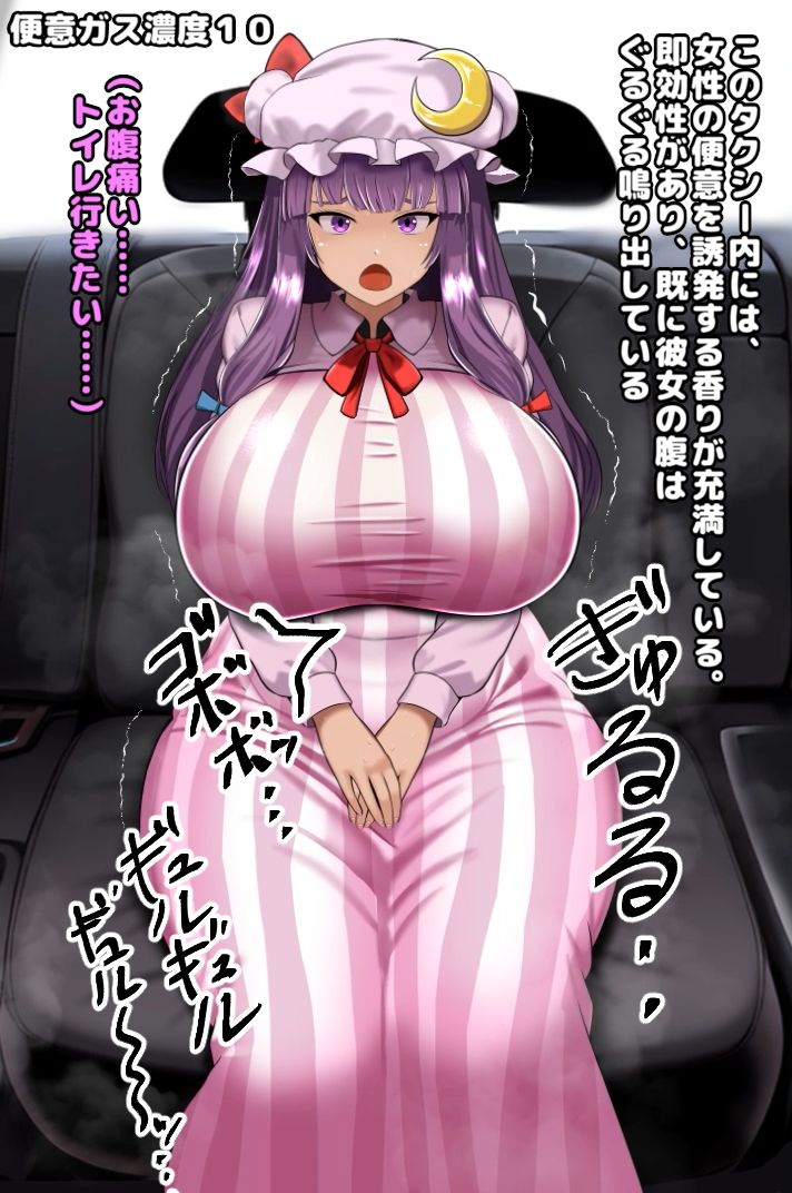 サンプル画像1:便意我慢極悪タクシー 脱糞おもらしアニメーション 1 〜パチュリー（むちむち）編〜(便意我慢研究会) [d_314975]