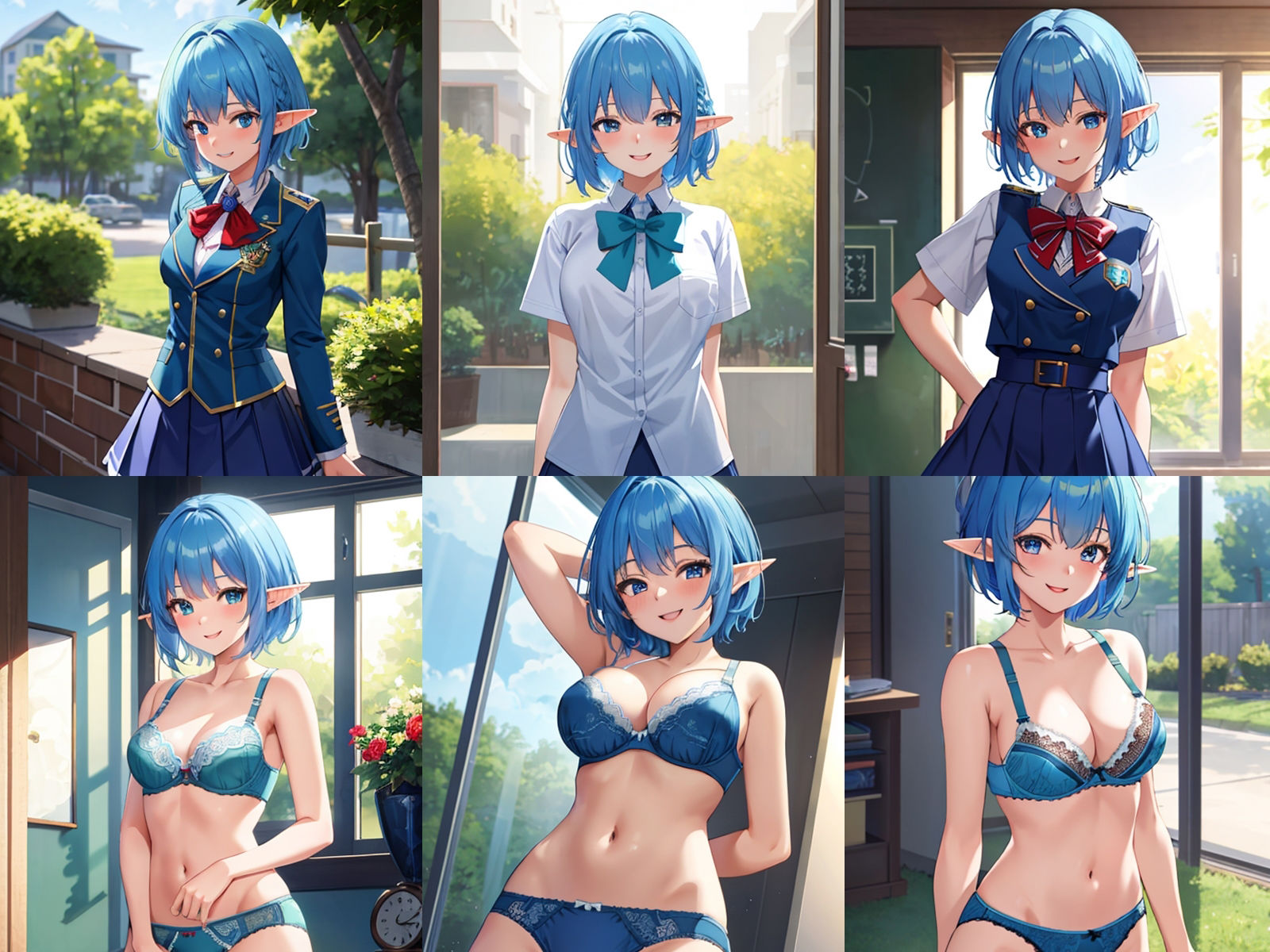 サンプル画像1:ボーイッシュな青髪エルフJKが中出しセックスで孕みボテ腹になるまで(千草屋) [d_315156]