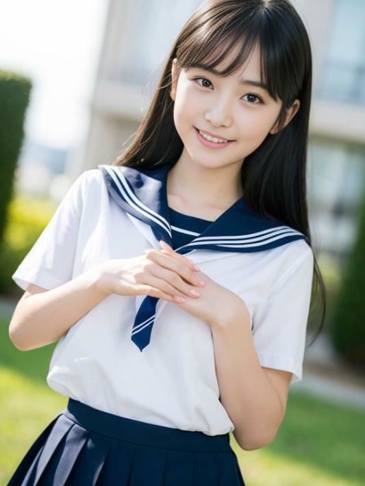 サンプル画像1:［AI写真集］巨乳制服美女てんこ盛り(つぼみ満開) [d_315290]