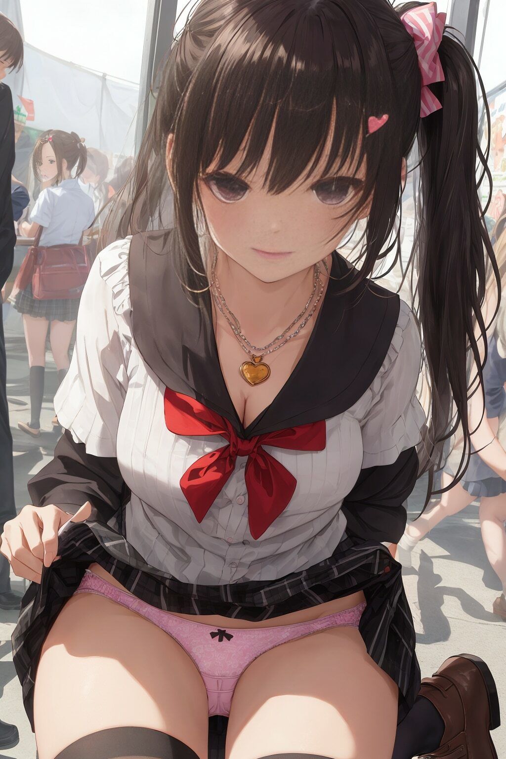 サンプル画像2:謎のパンツ見せっ娘変態集団★エロセーラー服の乙女たち(天然美女パンツ図鑑) [d_315319]