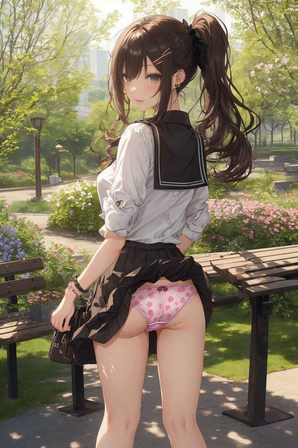 サンプル画像5:謎のパンツ見せっ娘変態集団★エロセーラー服の乙女たち(天然美女パンツ図鑑) [d_315319]