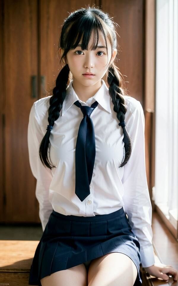 サンプル画像4:開脚！おさげ女子(特技はエロリンパ) [d_315328]