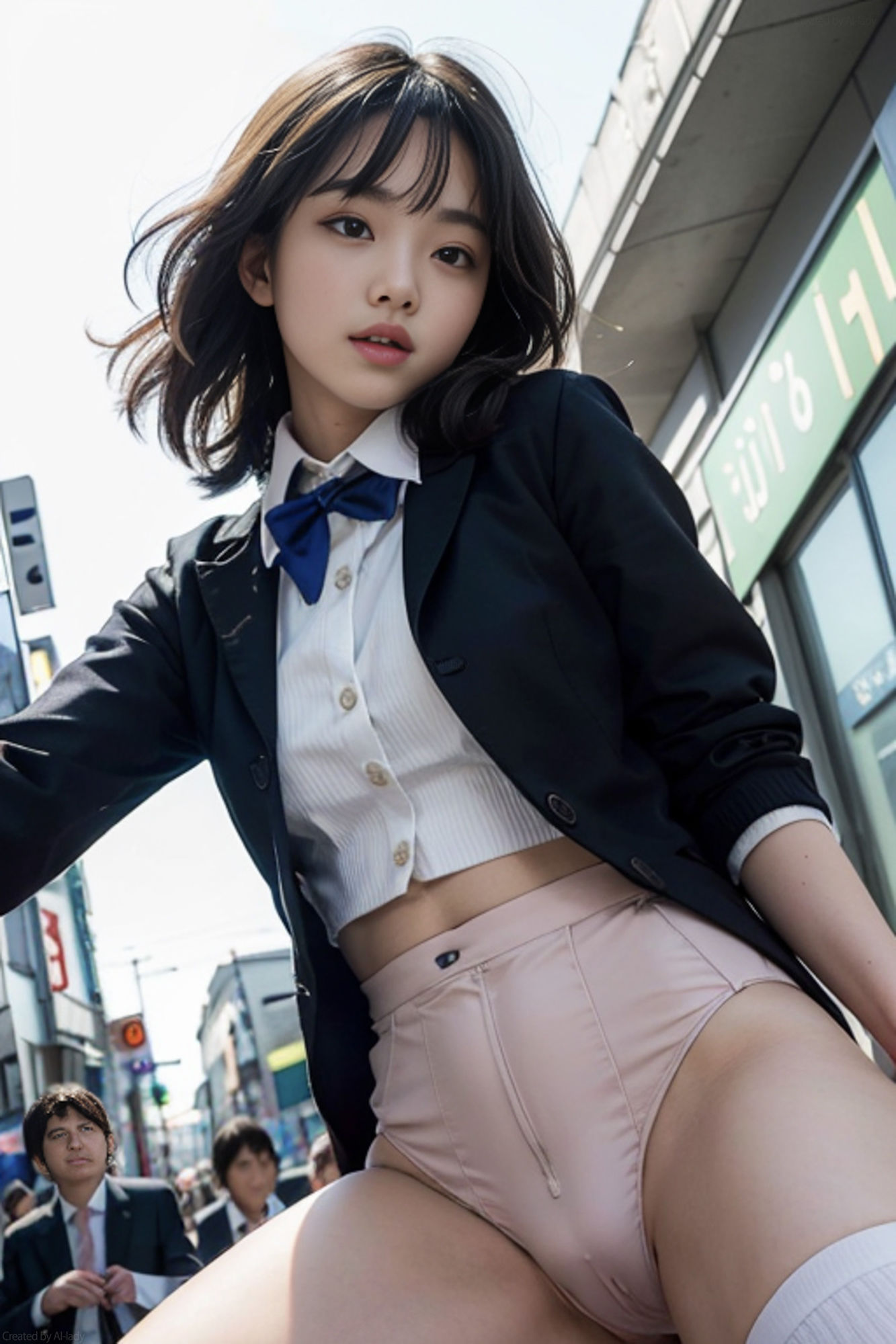 サンプル画像1:AIヌード写真館 023「制服カワイイ」(AI-lady) [d_315522]